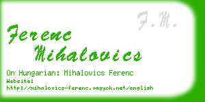 ferenc mihalovics business card